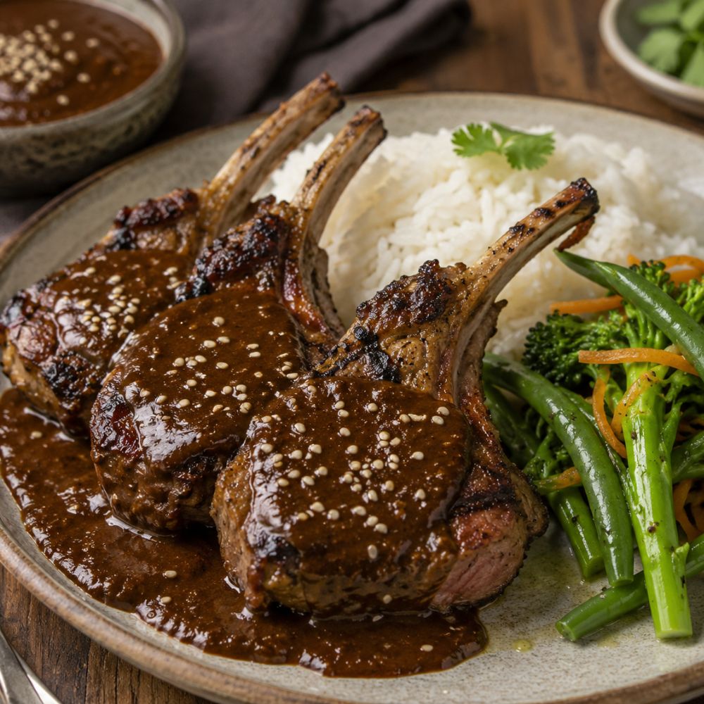Agneau grillé et sauce mole