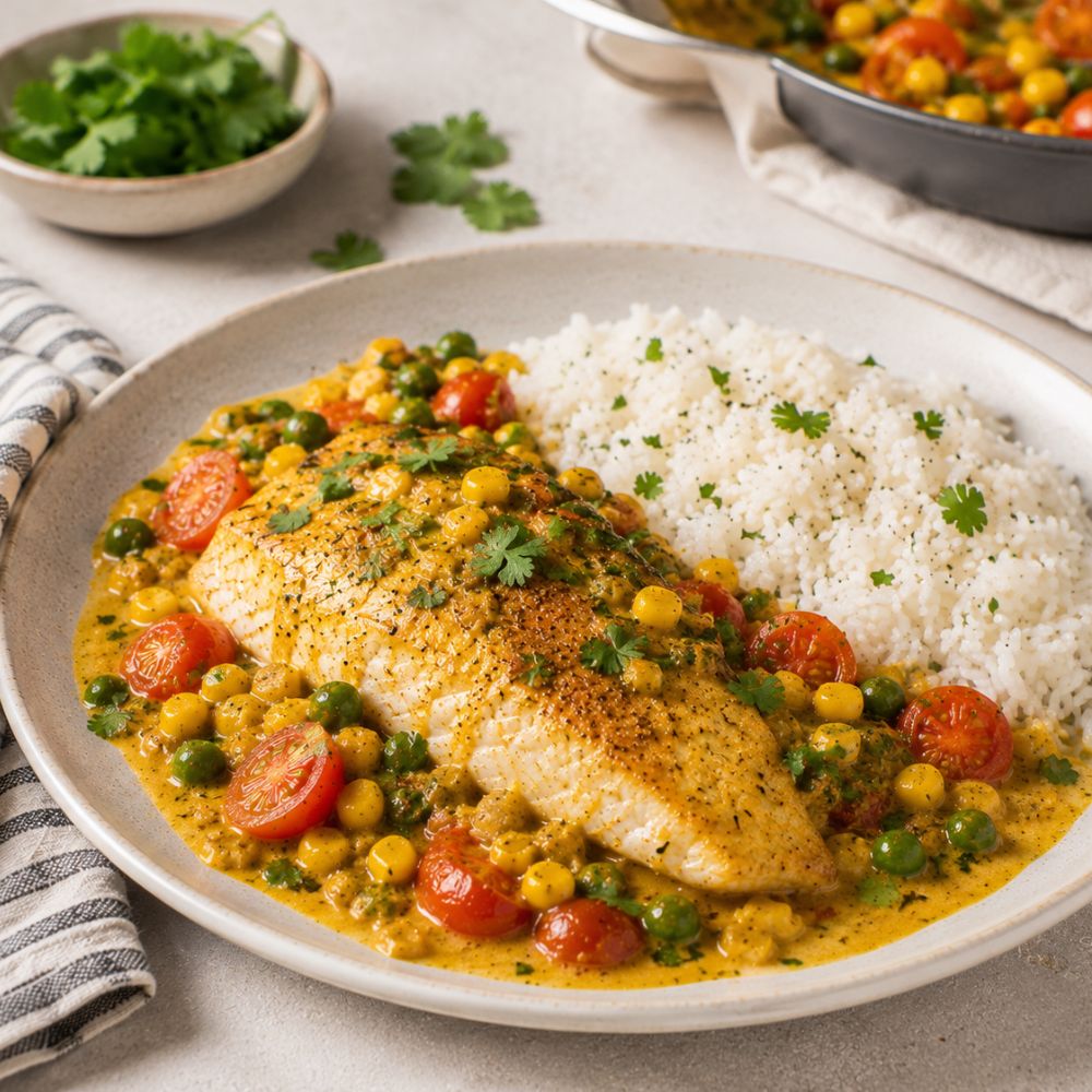 Aiglefin au curry et miel