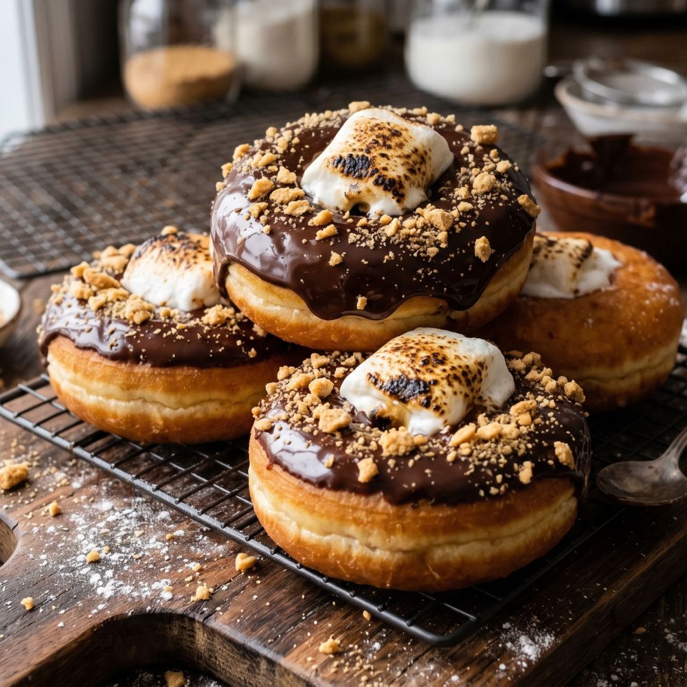 Beignes garnis façon S’mores