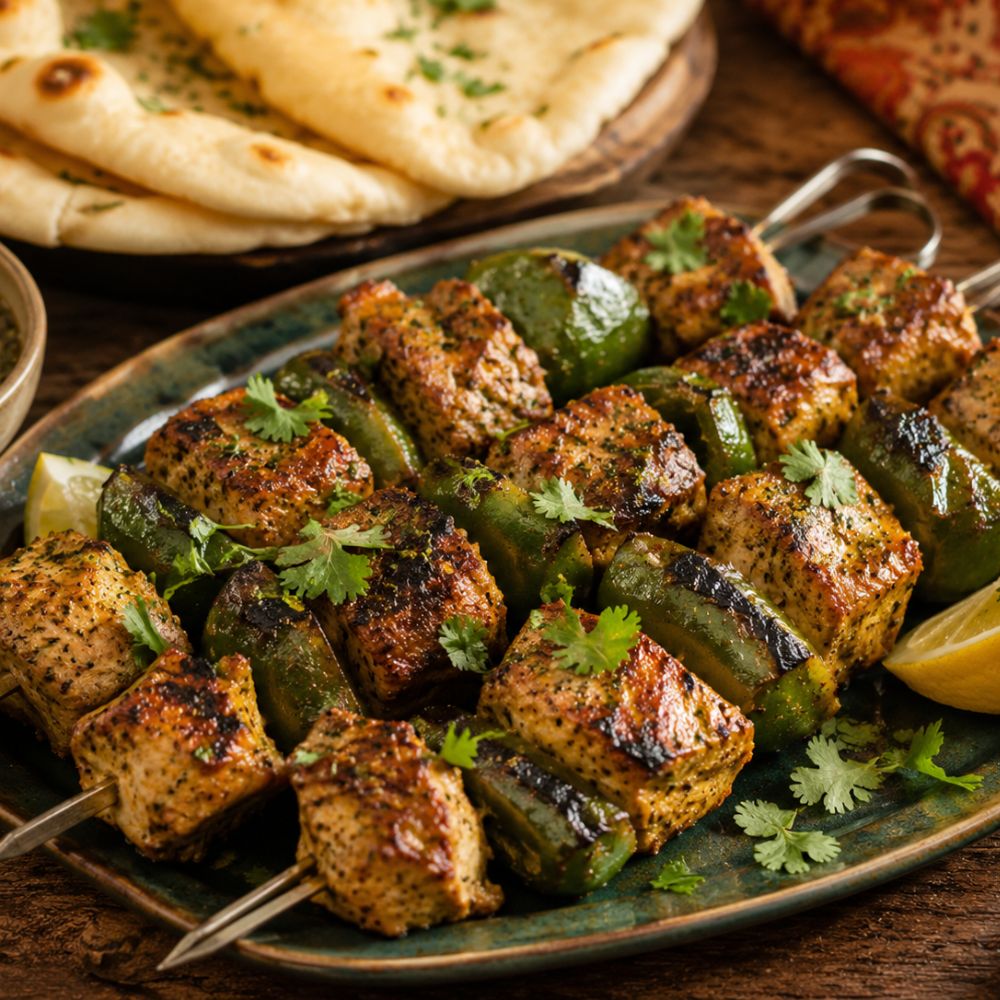 Brochettes de porc et jalapenos a l’indienne