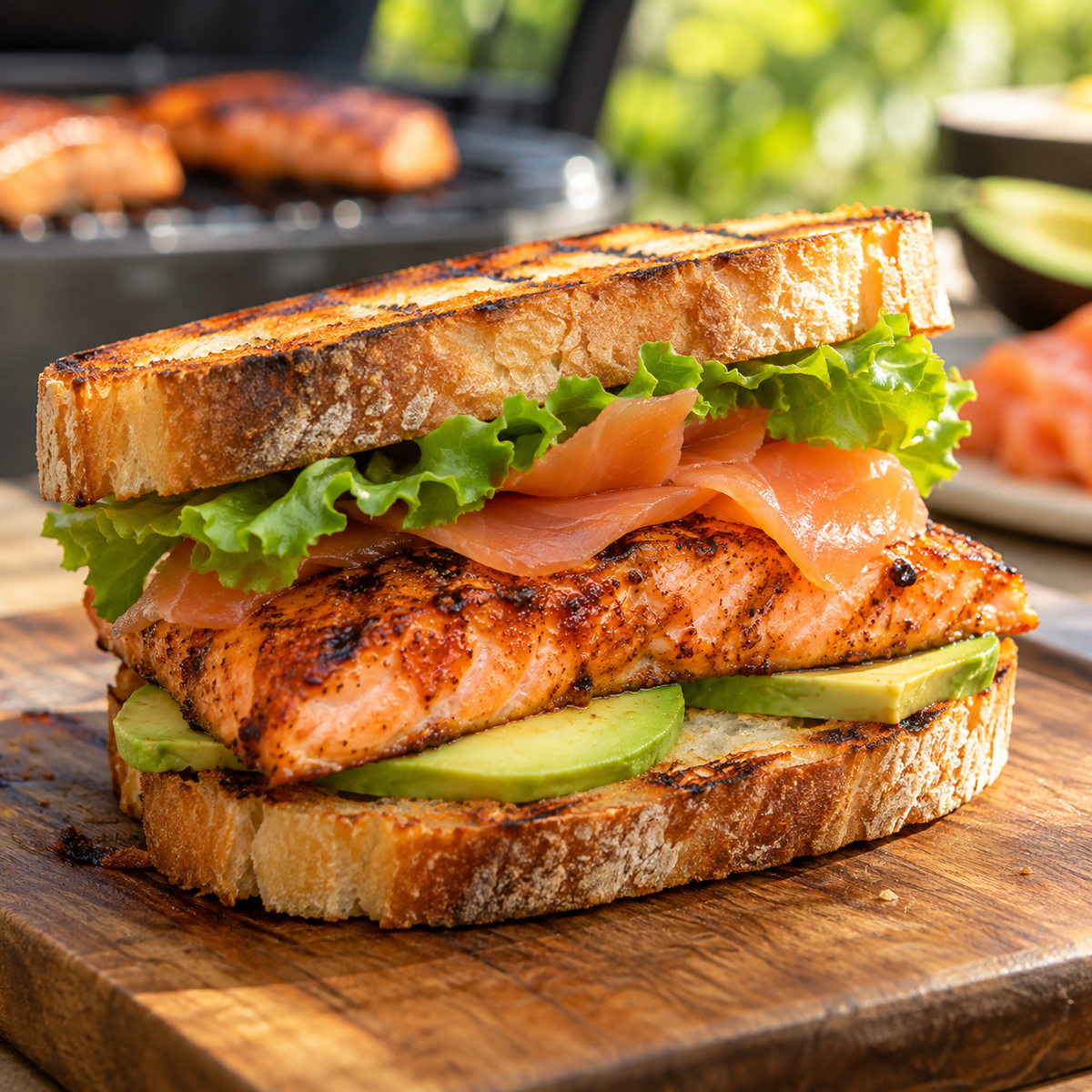 Burger de saumon à la cajun et érable