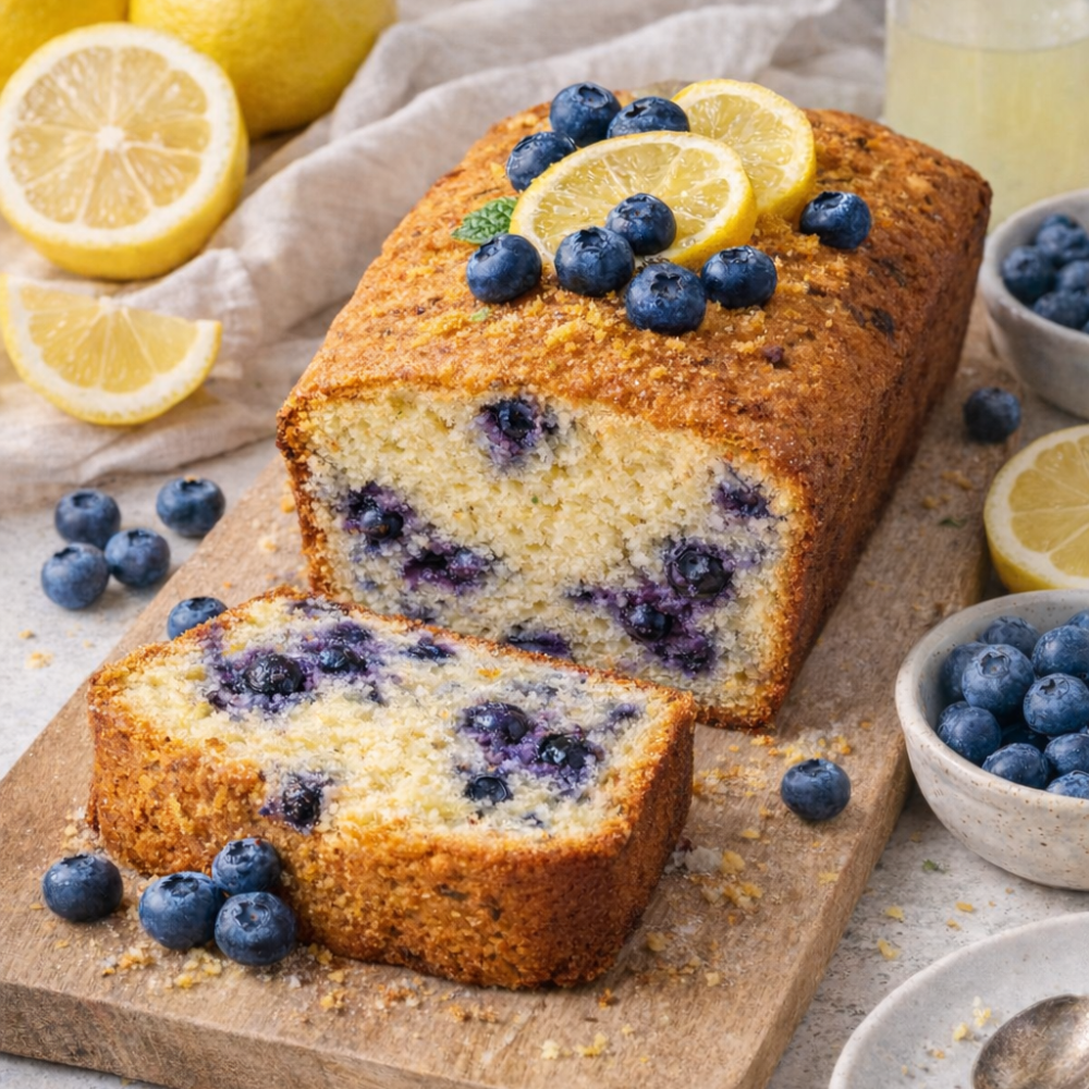 Cake citron et bleuets