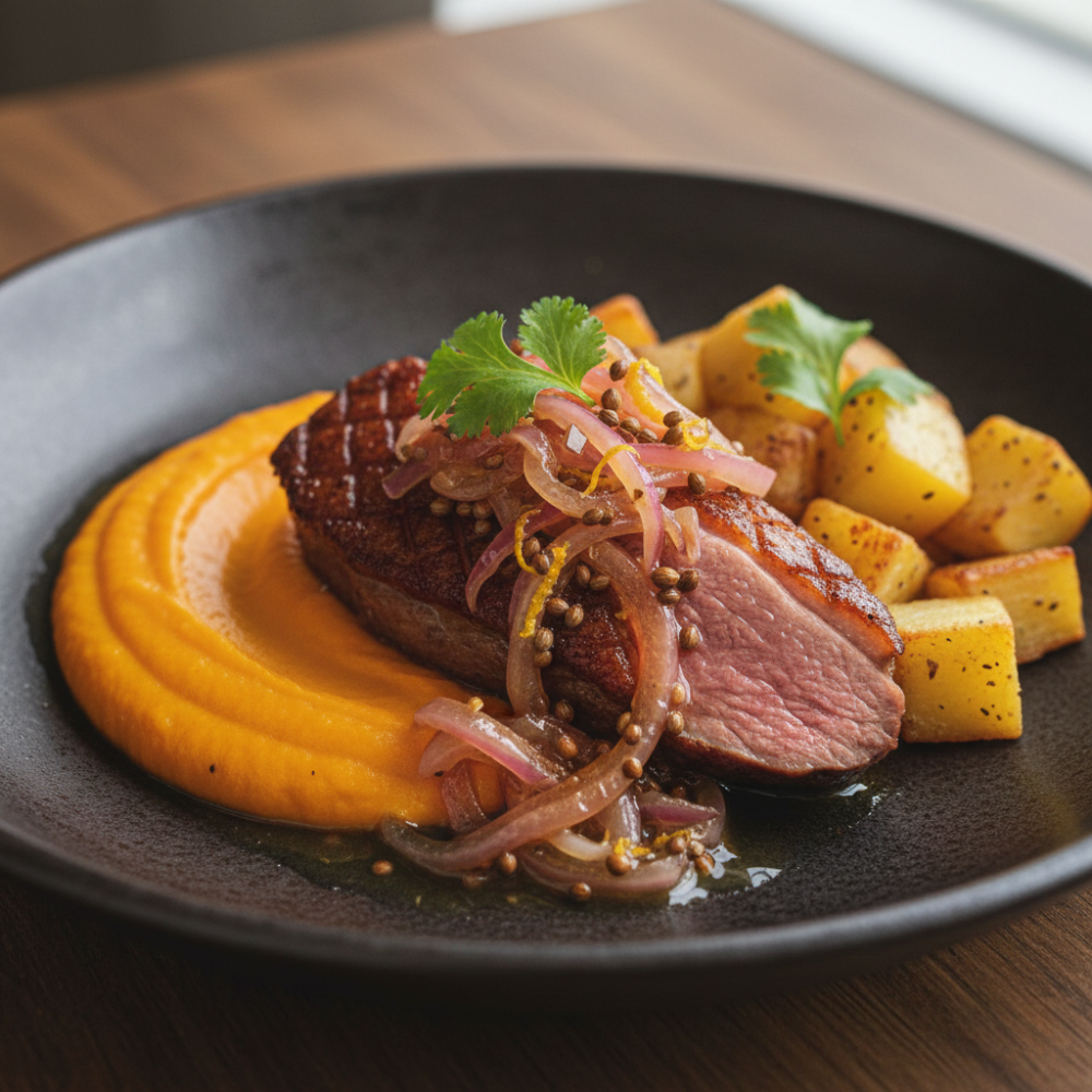 Canard chutney d'oignon et orange