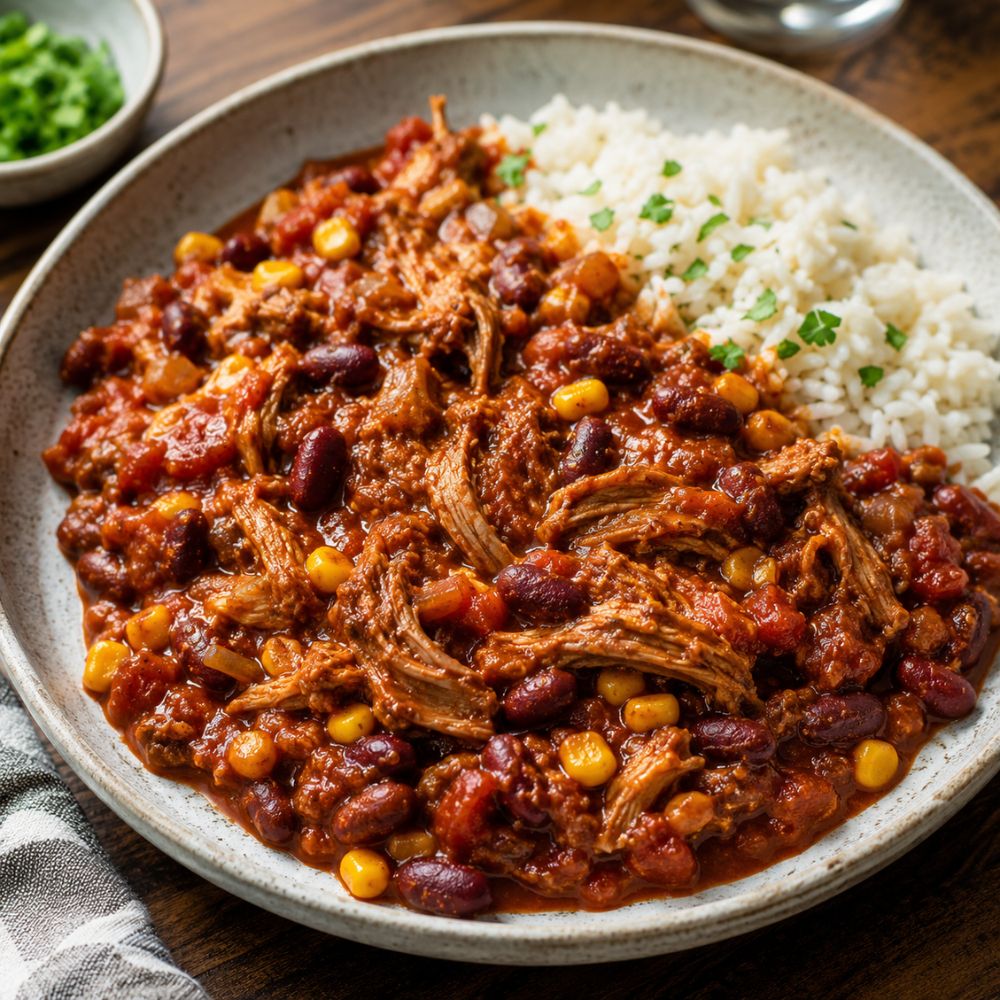 Chili au porc effiloché