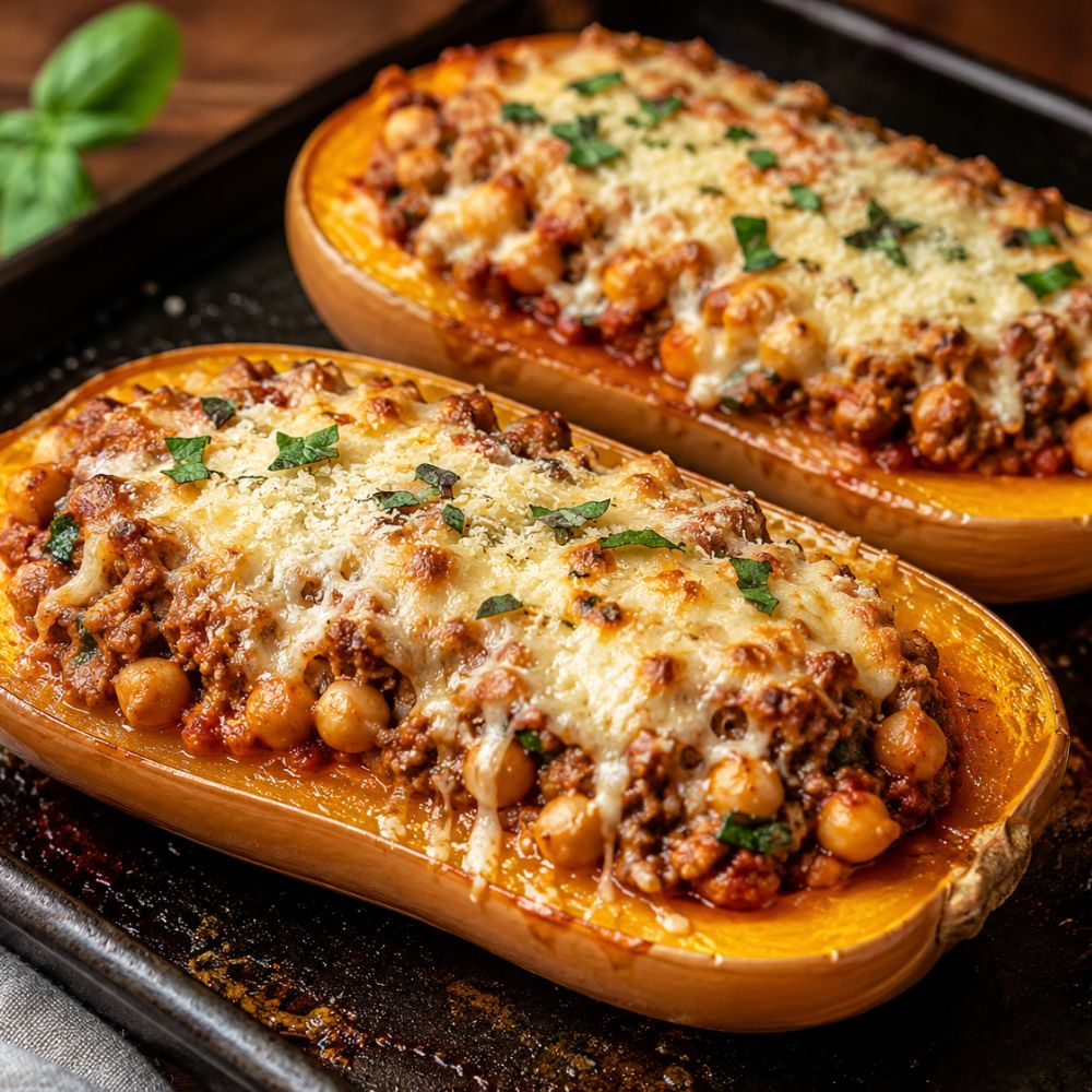 Courge farcie à la bolognaise