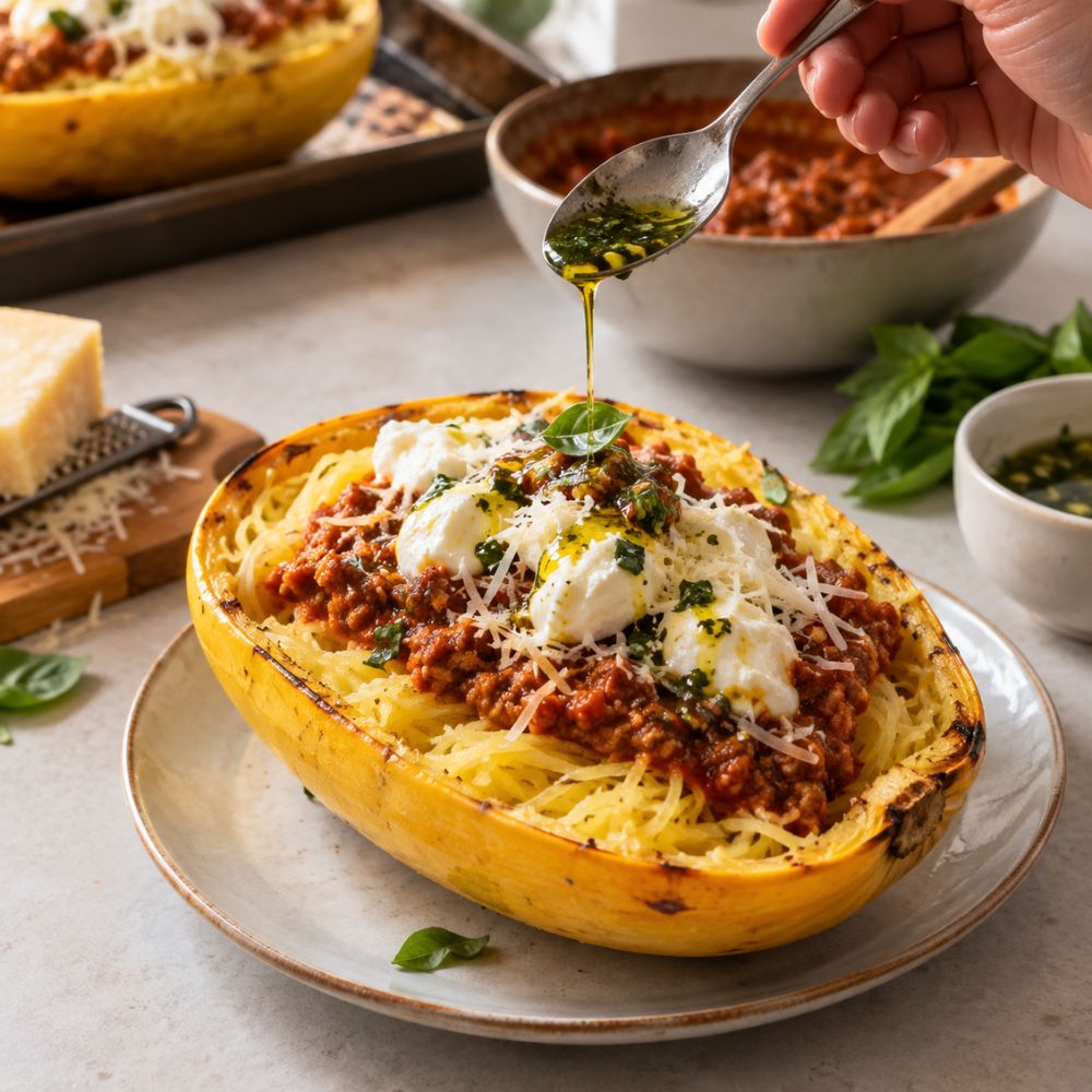 Courge spaghetti sauce bolognaise
