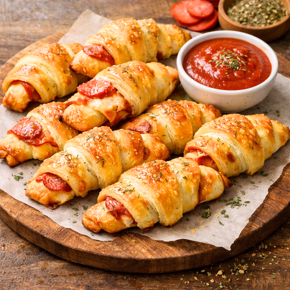 Croissant pizza