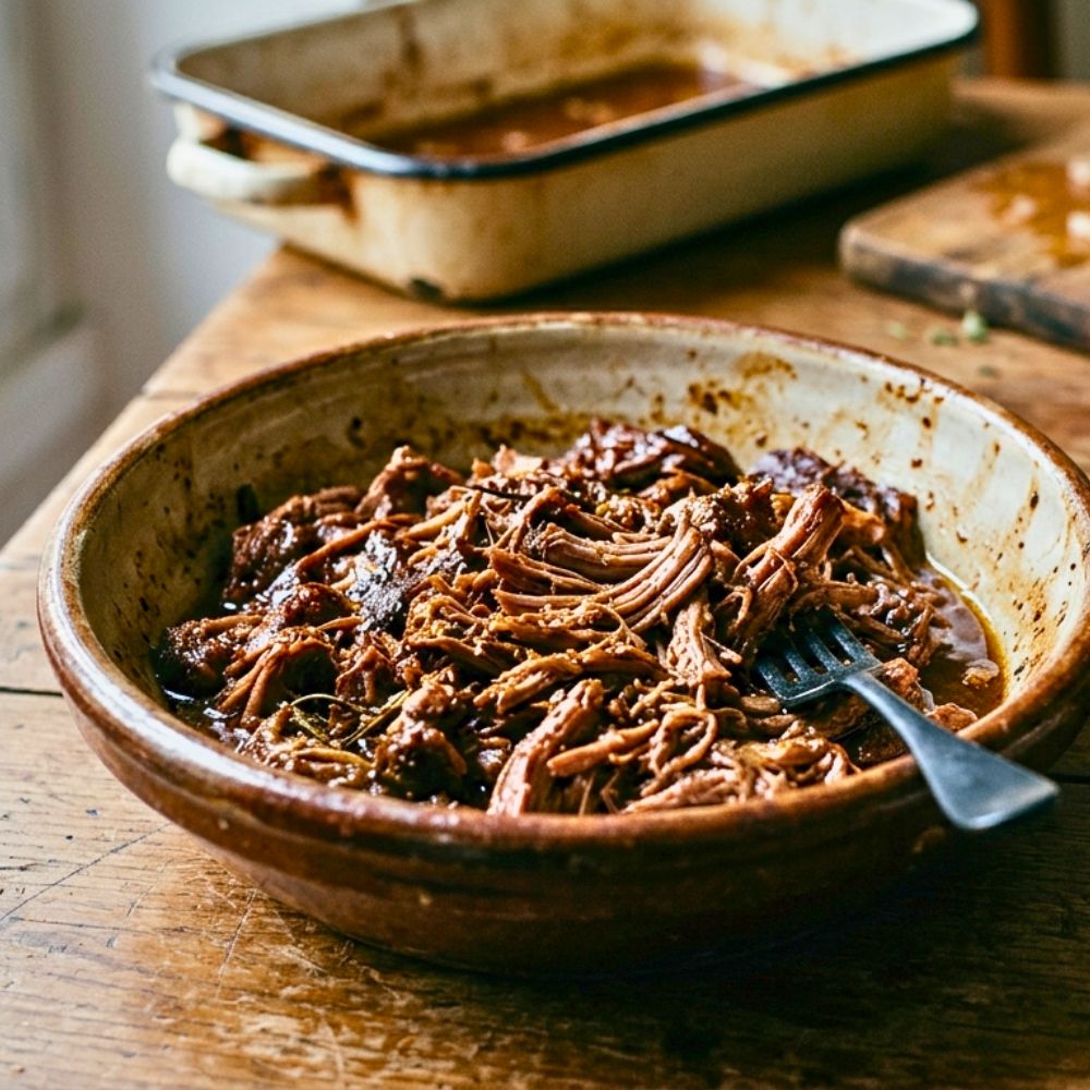Echine de porc effilochée aux saveurs du sud