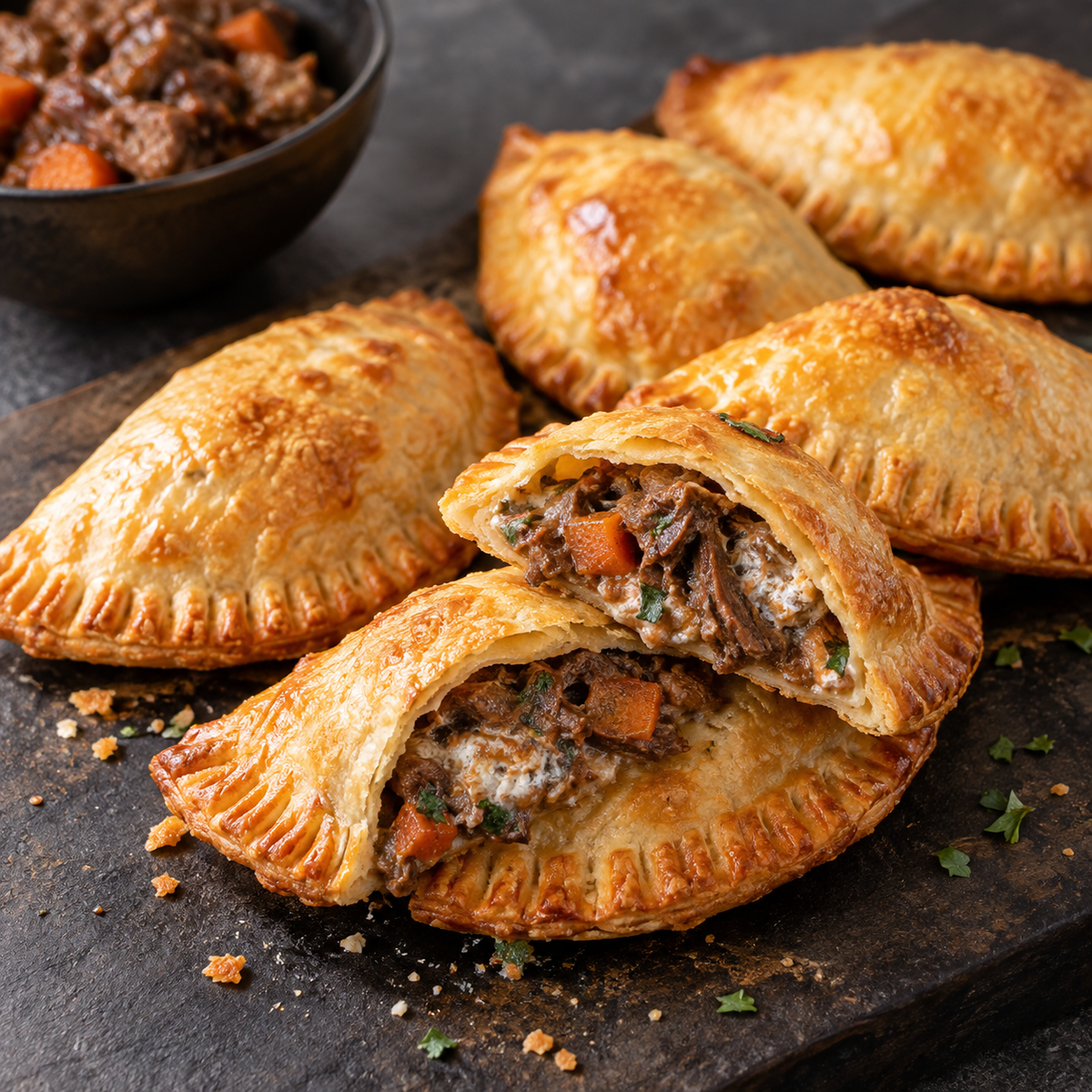 Empanadas au bœuf bourguignon