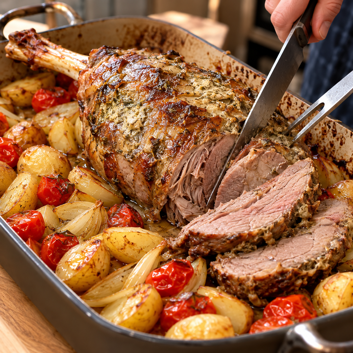 Gigot d’agneau 7 heures au boursin cuisine