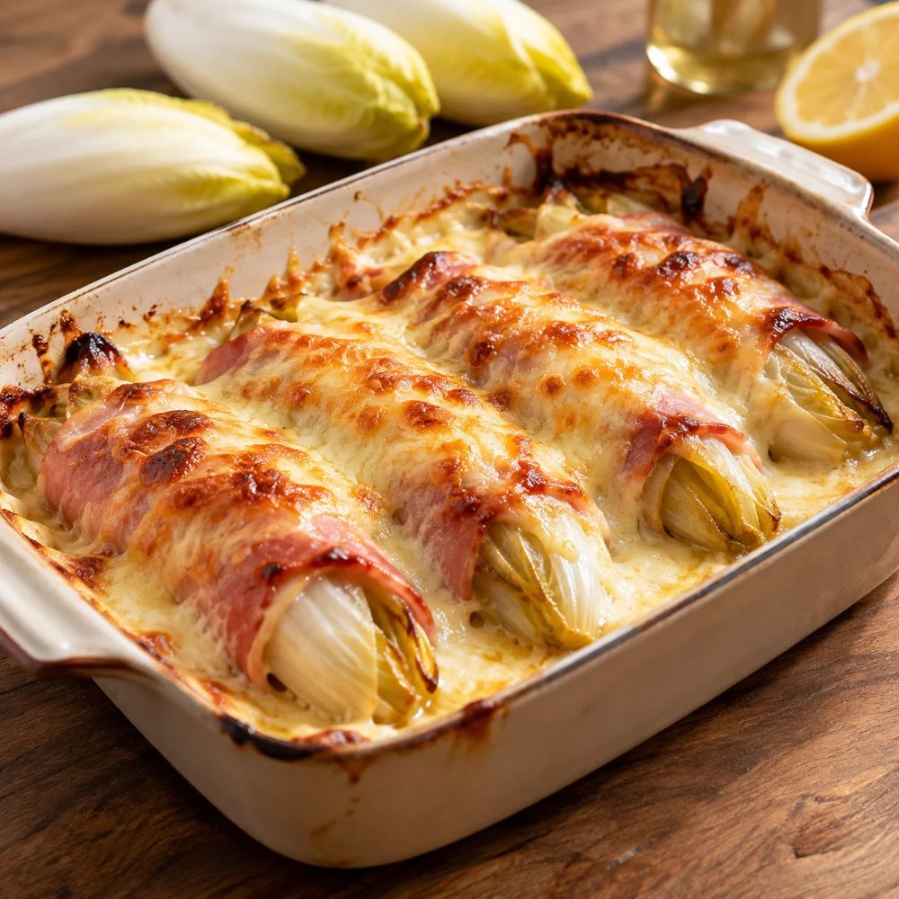Gratin d’endives au jambon