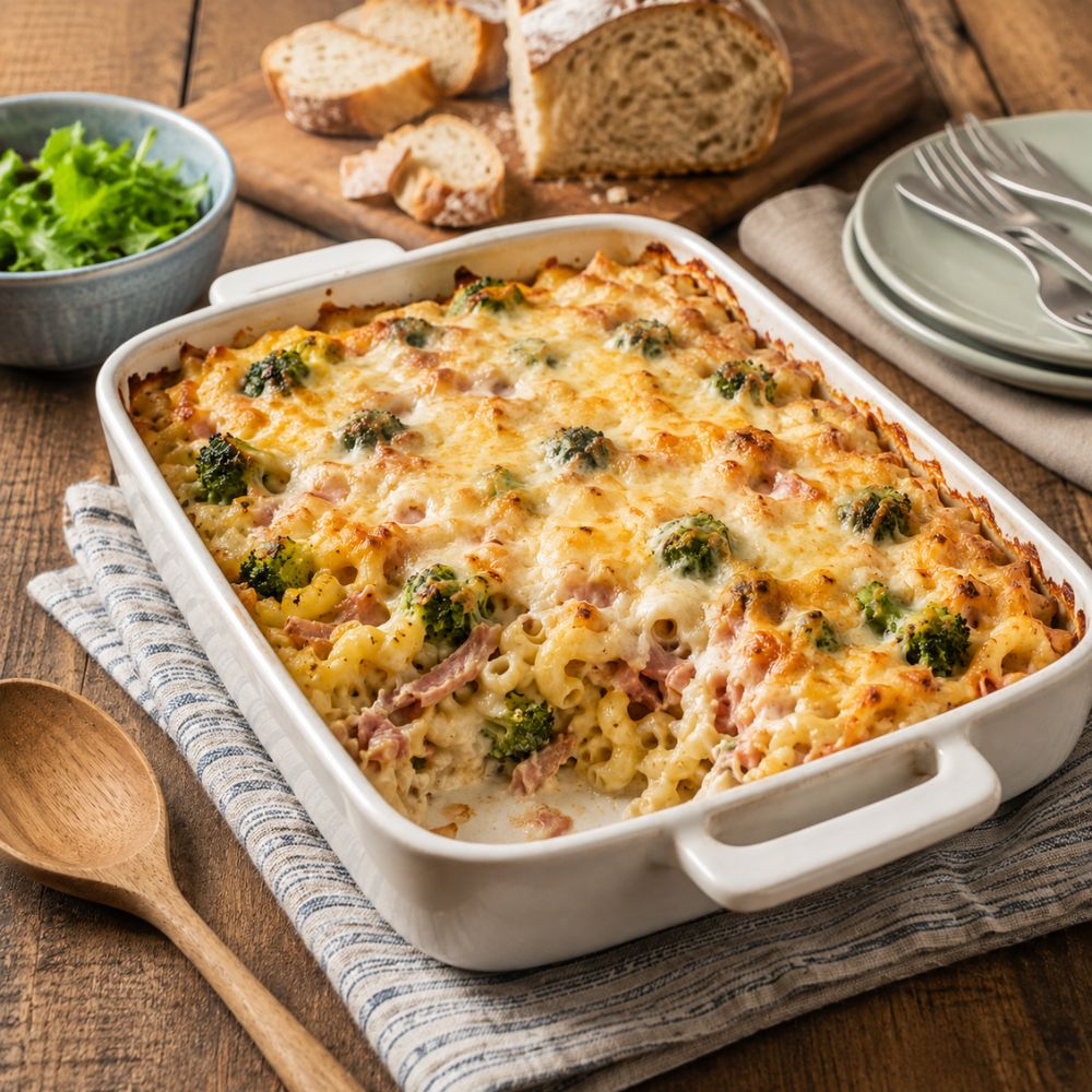 Macaroni au jambon effiloché