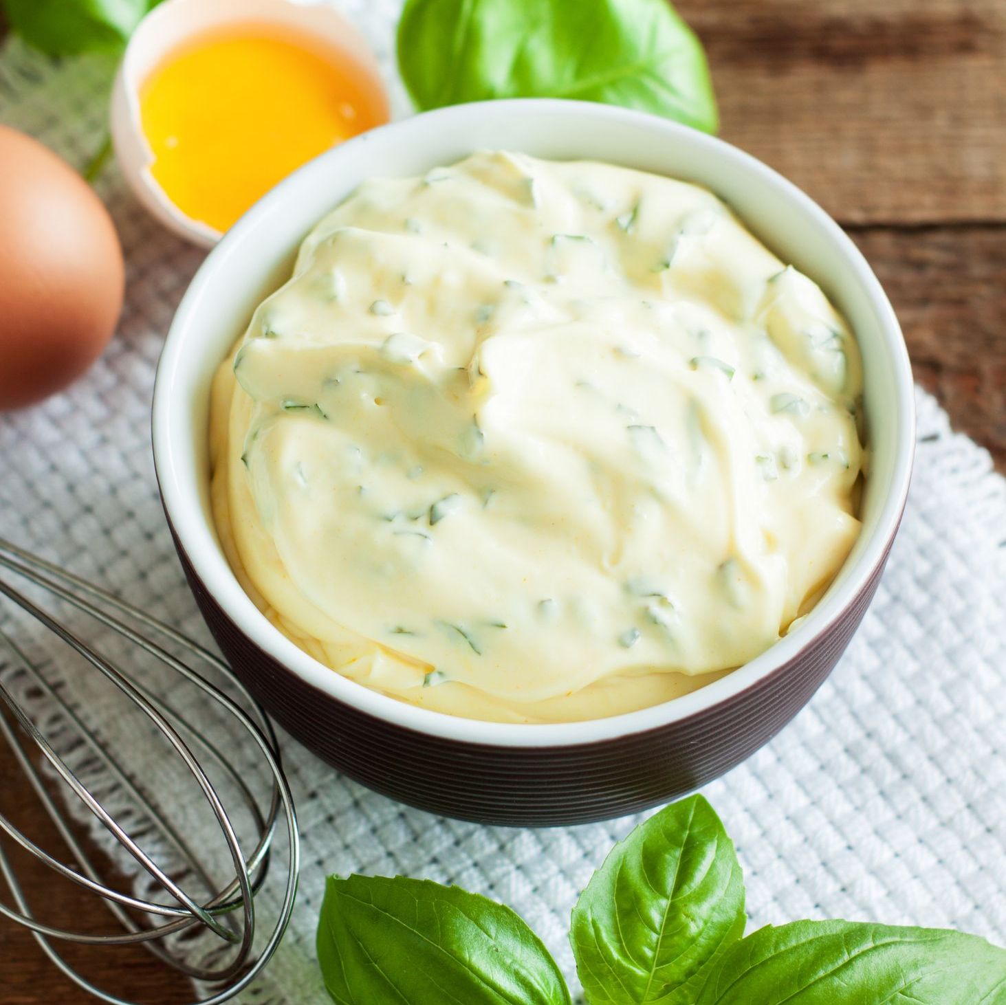Mayonnaise à l'Huile d'Olive et Basilic Frais
