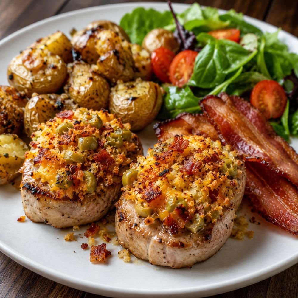 Médaillons de porc au cheddar et bacon