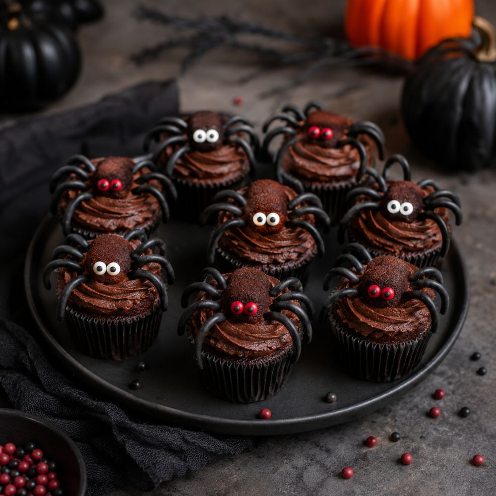 Mini cupcake araignée