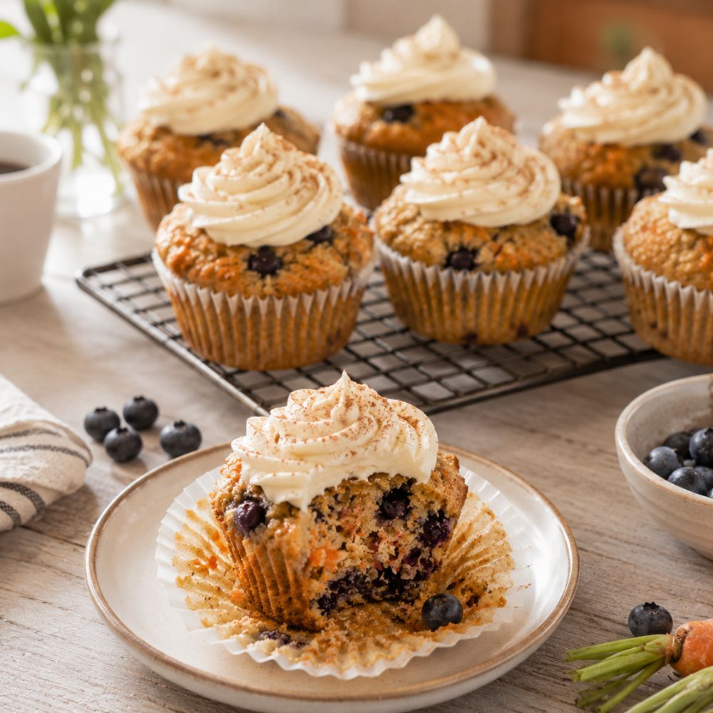 Muffin carotte bleuets
