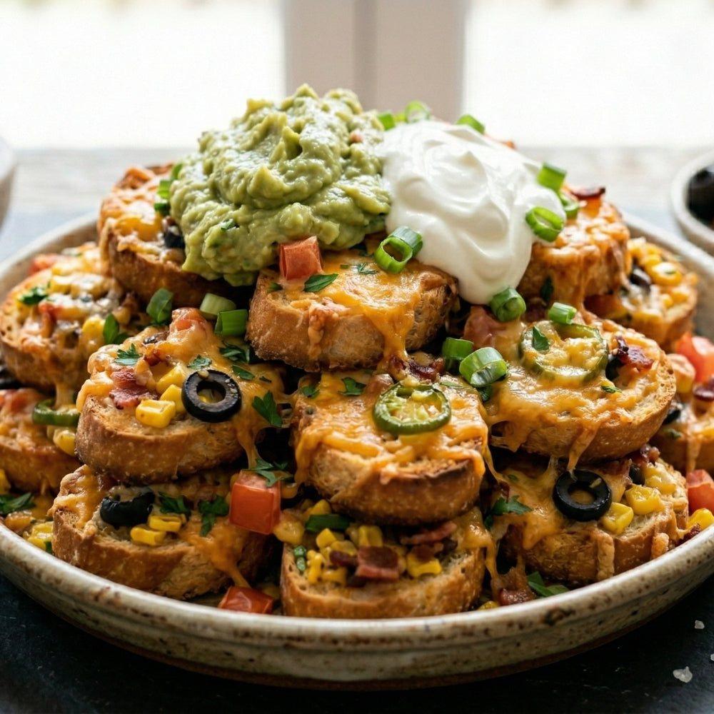 Nacho de croûtons de pain et fromage