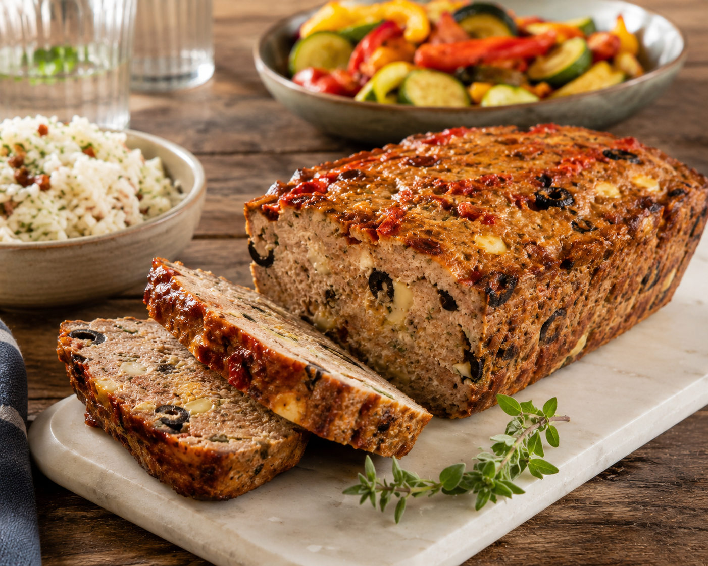 Pain de viande à la méditerranéenne