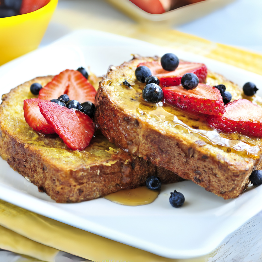 Pain doré végétalien aux petits fruits et sirop d’érable
