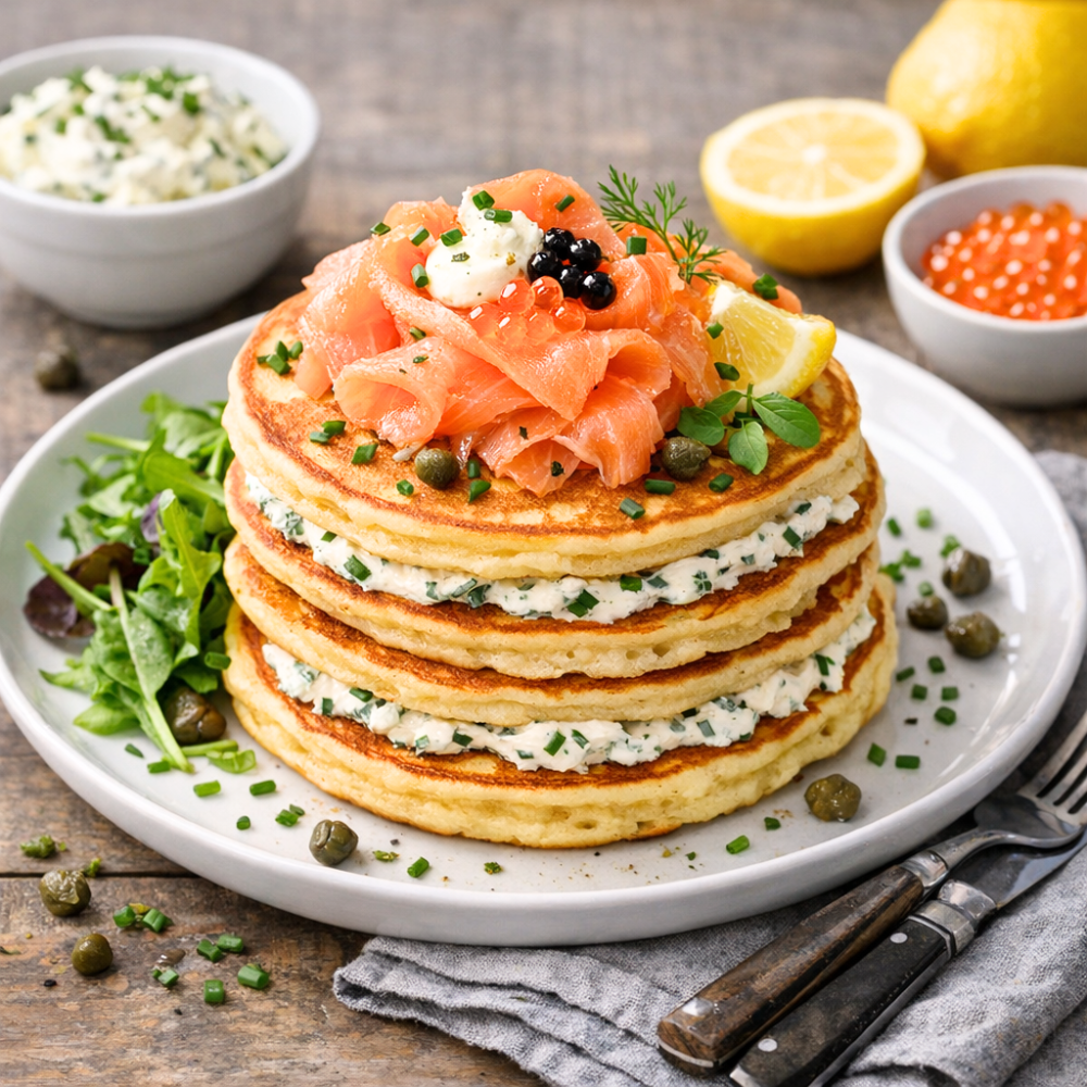 Pancake au saumon fumé
