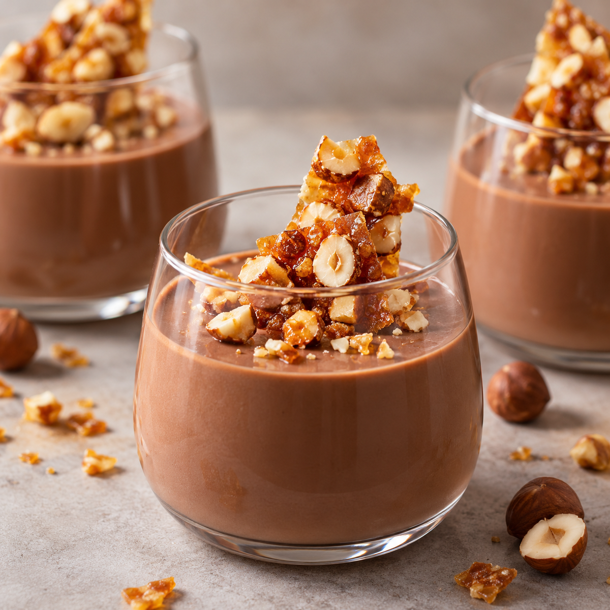 Panna Cotta au chocolat et son Croquant Noisette