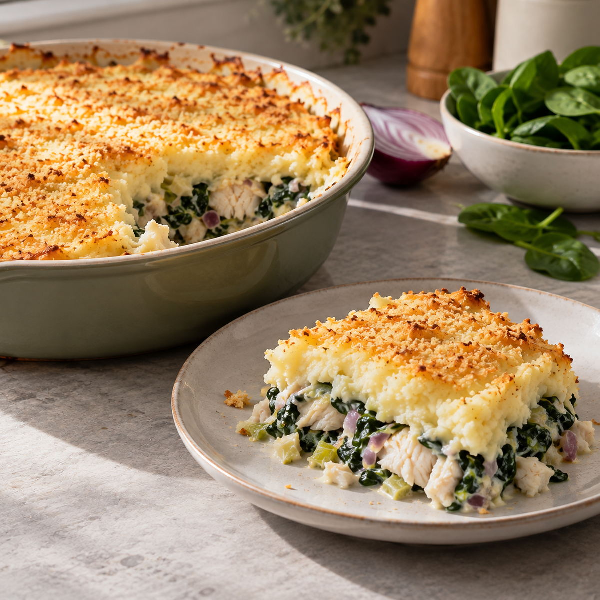 Parmentier de Poisson et Épinards