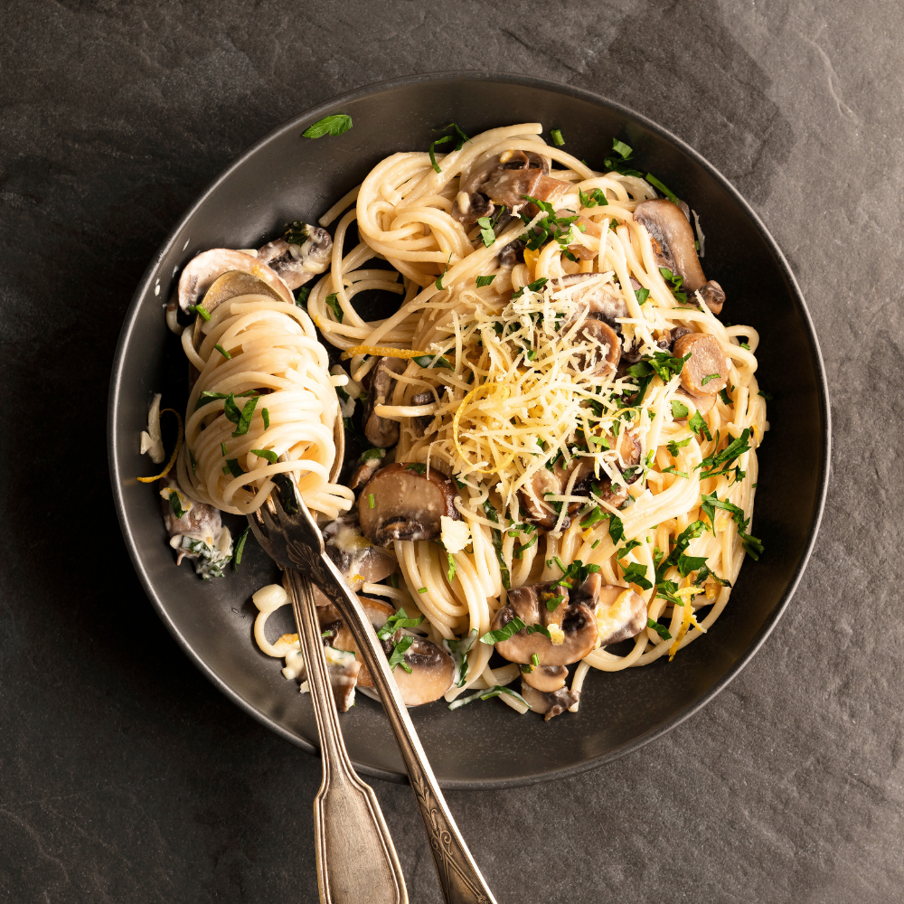 Pâtes crémeuses aux champignons