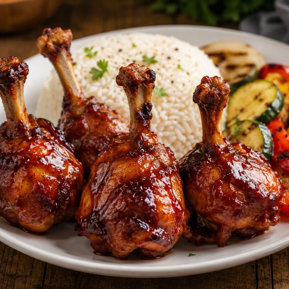 Pilons de poulet confit et laqué