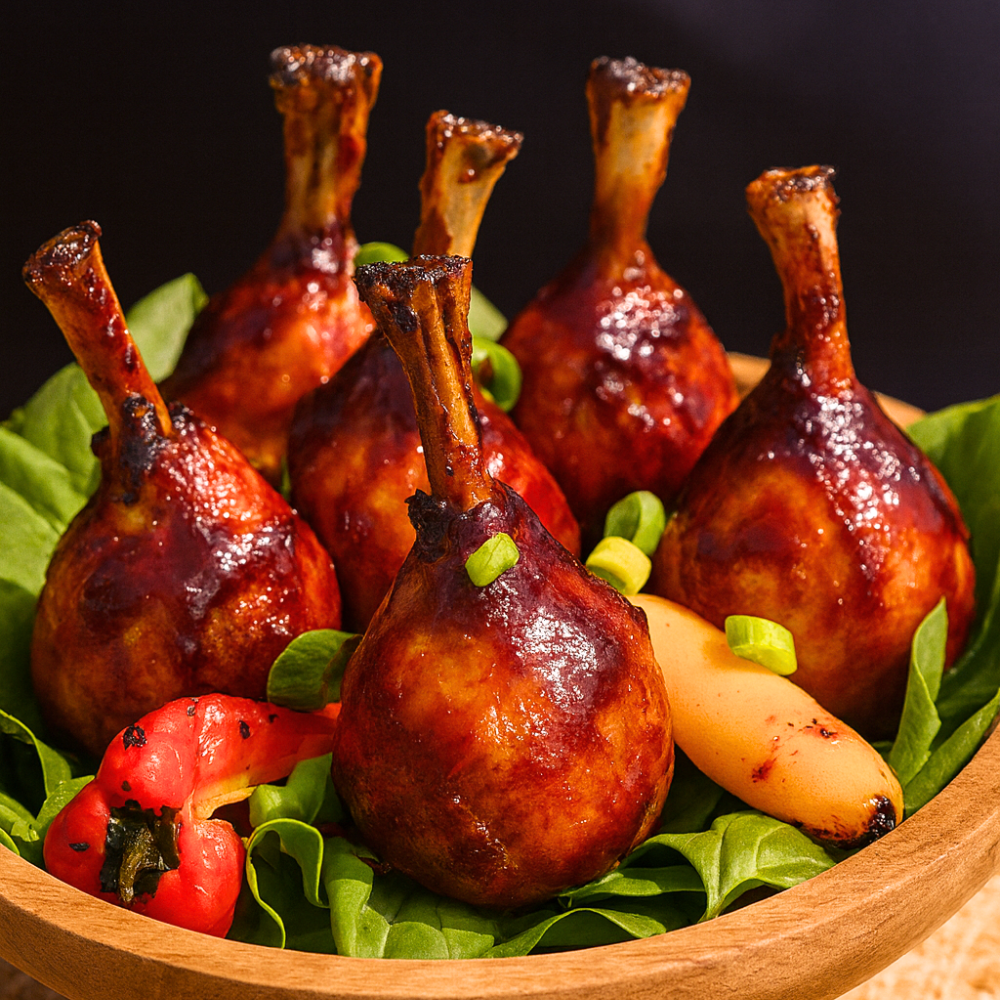 Pilons de poulet confit et laqué