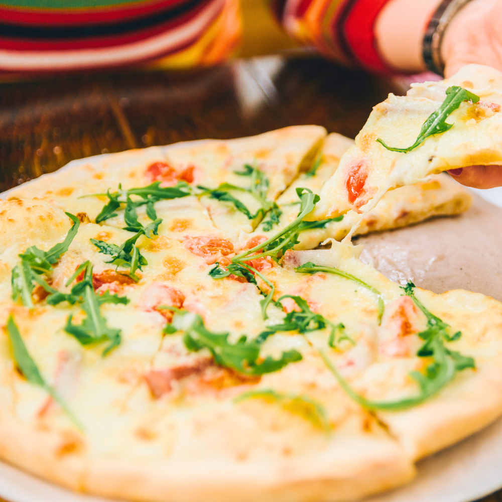 Pizza au fromage et sucre d'érable