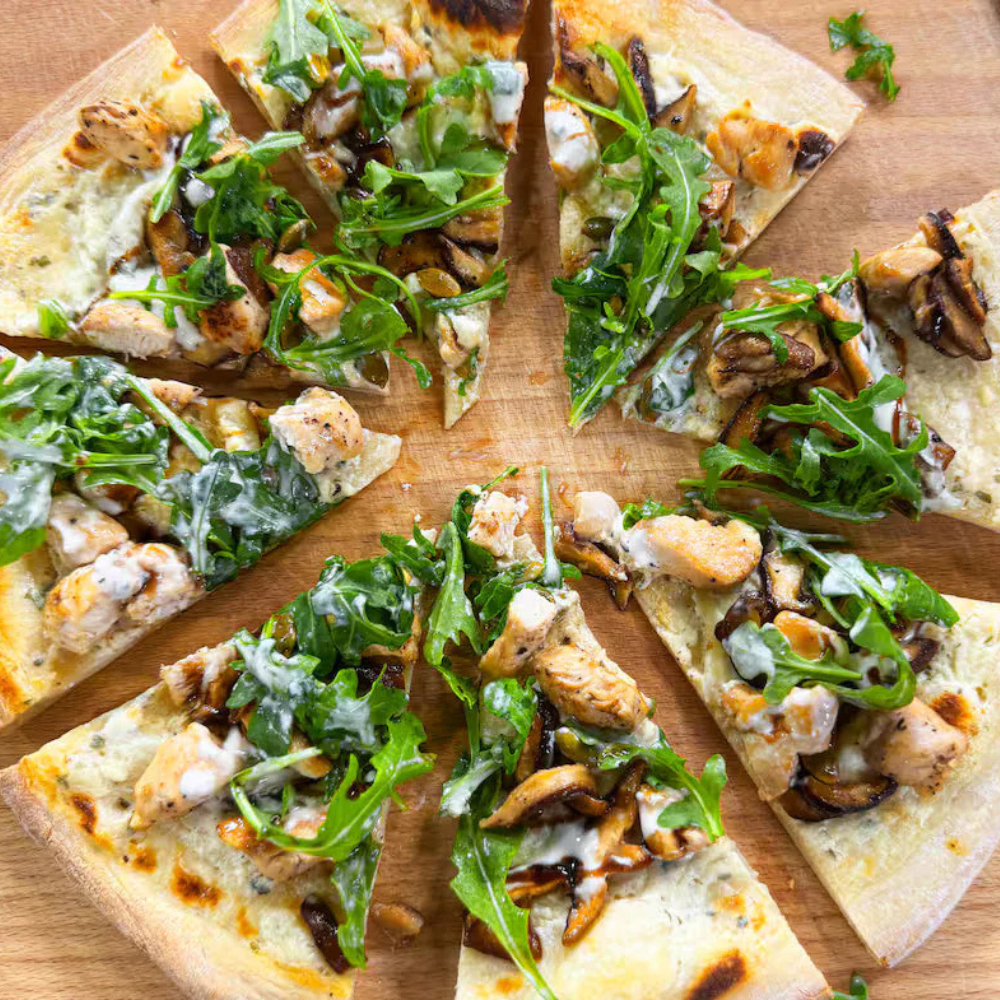 Pizza blanche au poulet