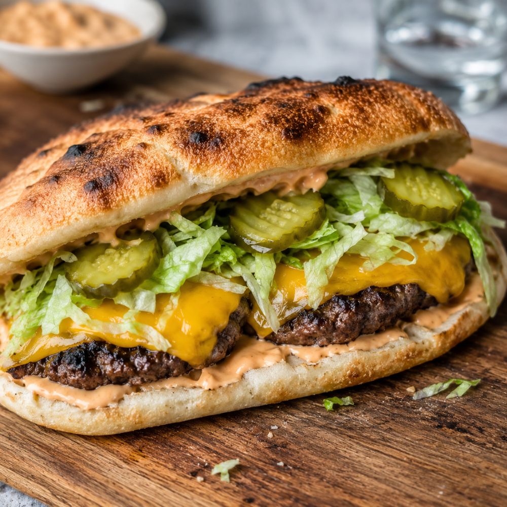 Pizza sandwich cheeseburger