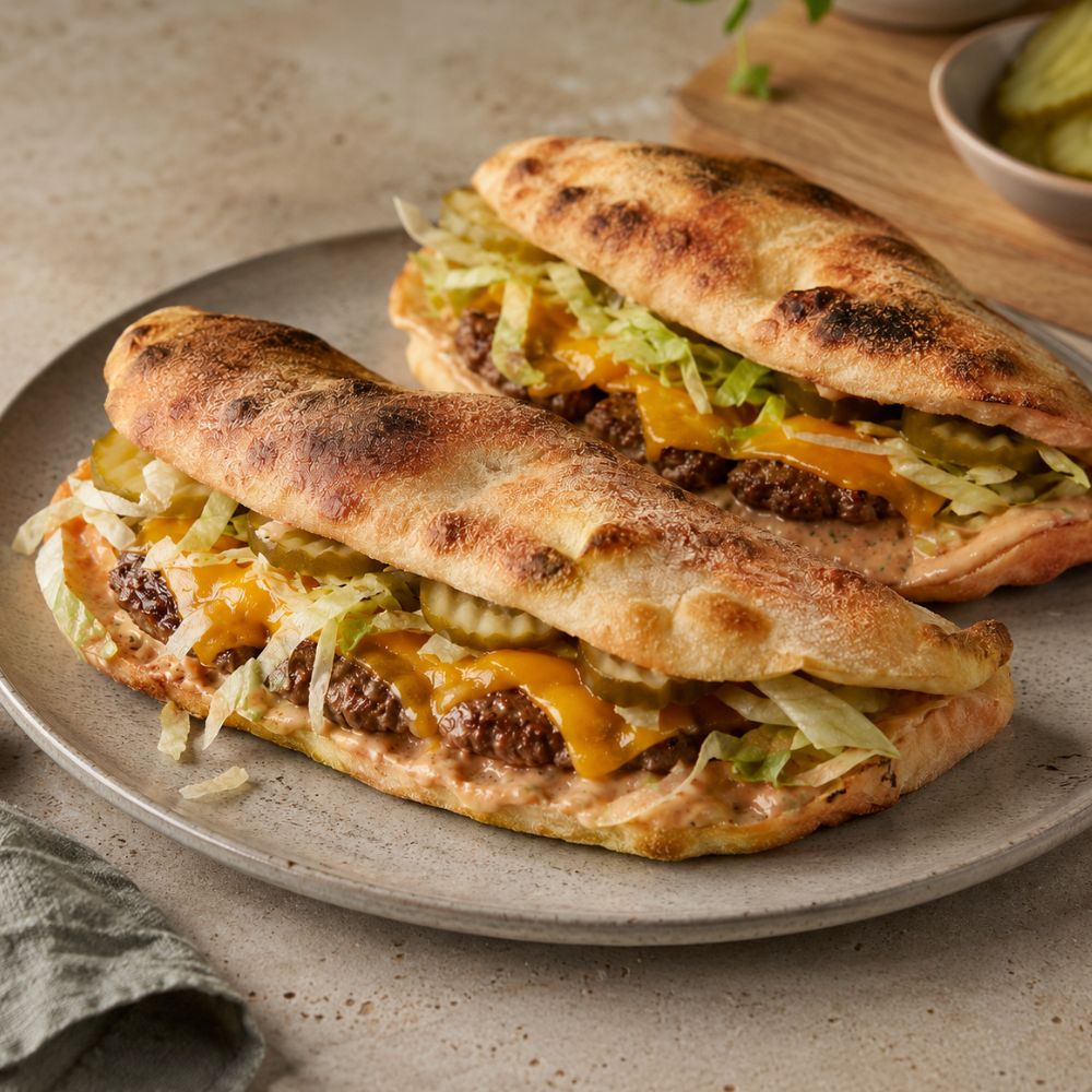 Pizza sandwich cheeseburger