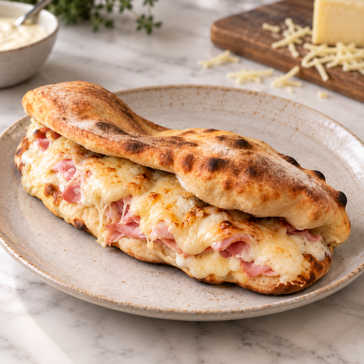Pizza sandwich façon croque-monsieur