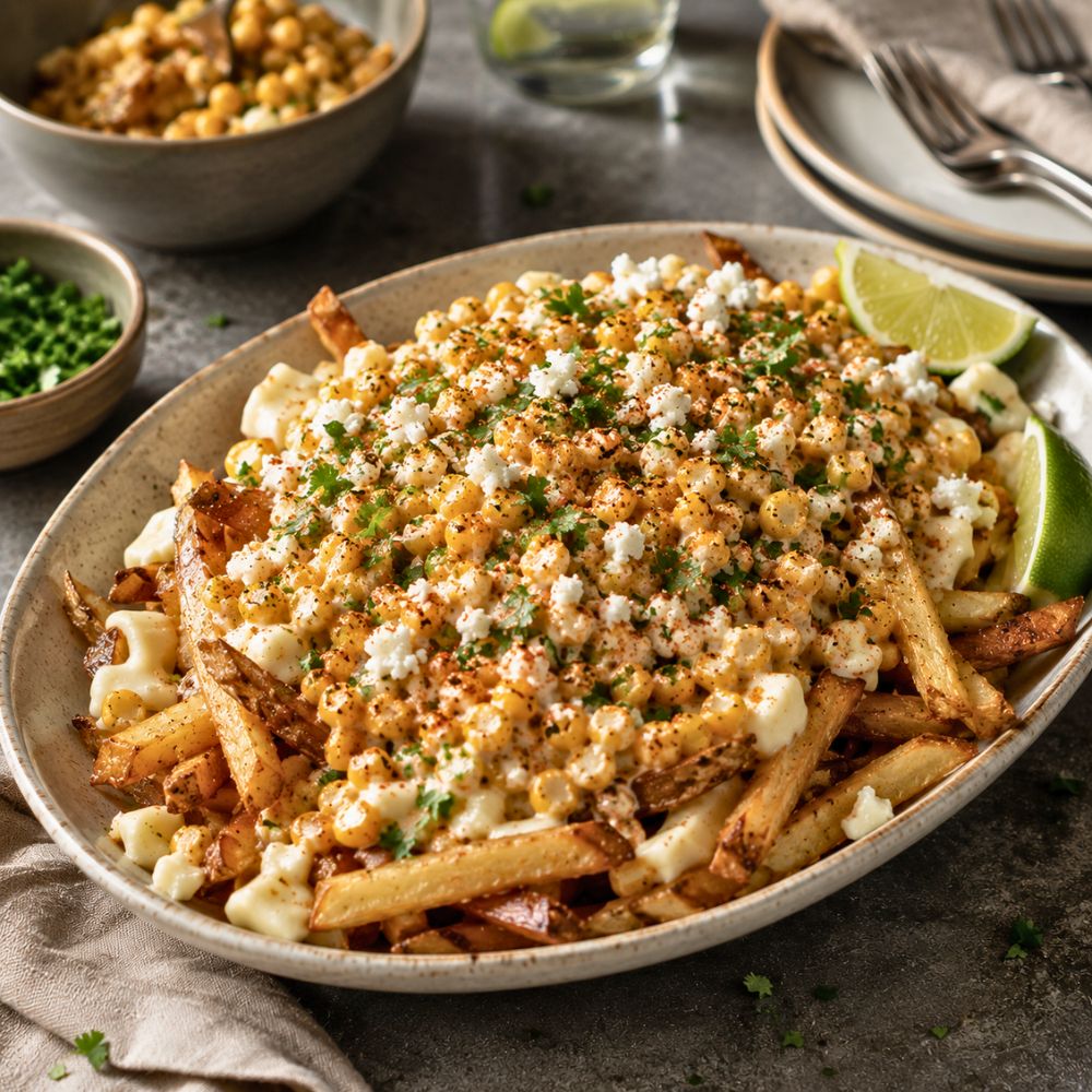Poutine maïs mexicain (Elote)