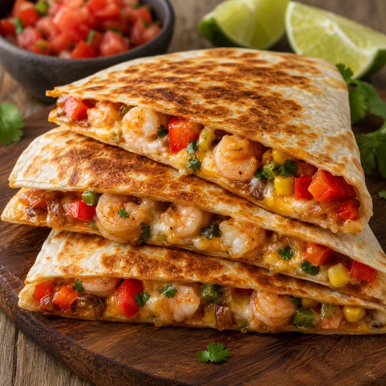 Quesadillas de crevettes
