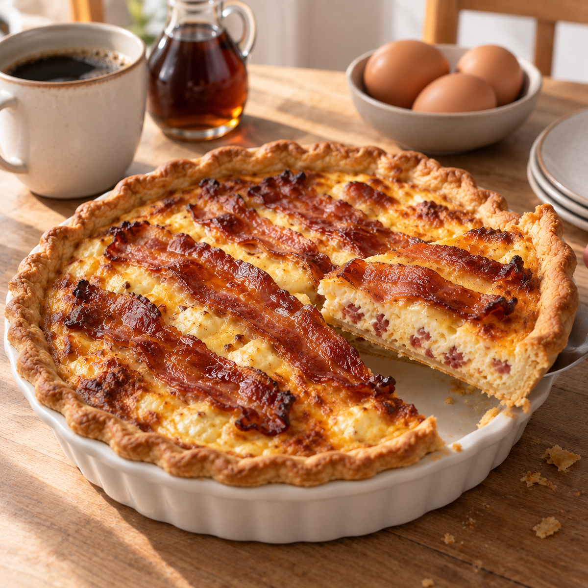 Quiche bacon érable et fromages d'ici