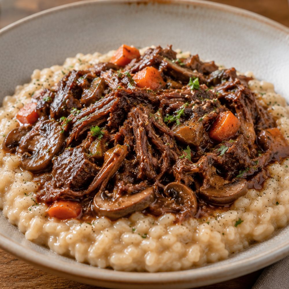 Risotto au bœuf bourguignon