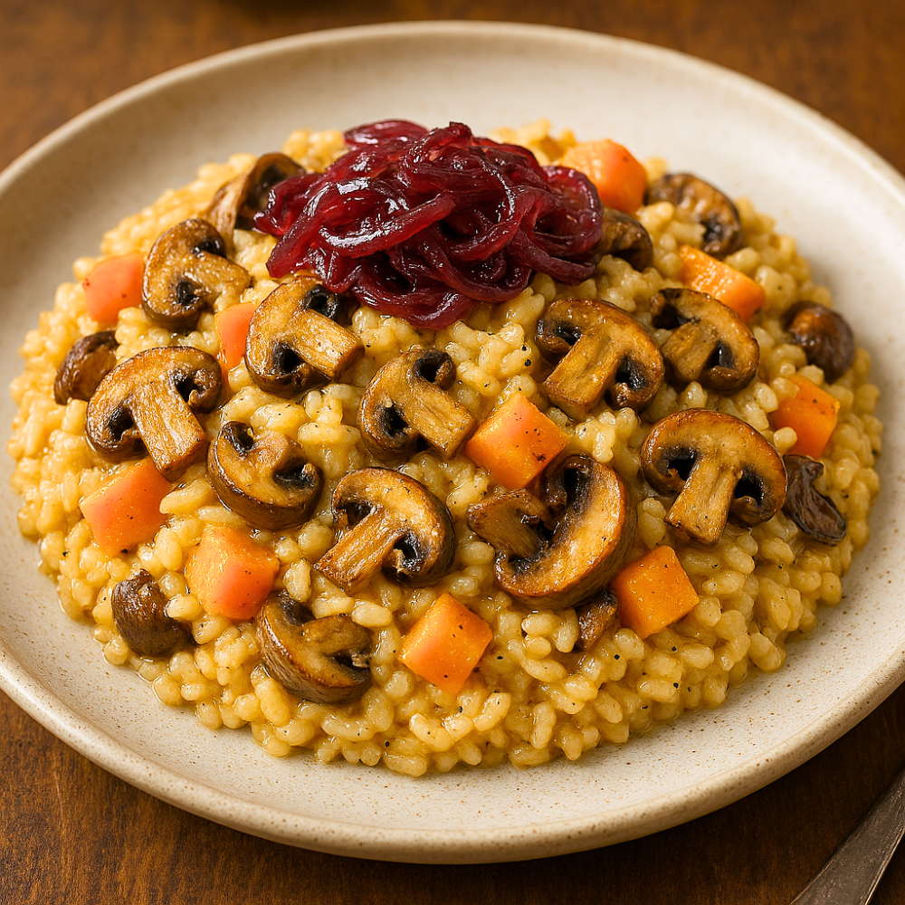 Risotto champignons et courge