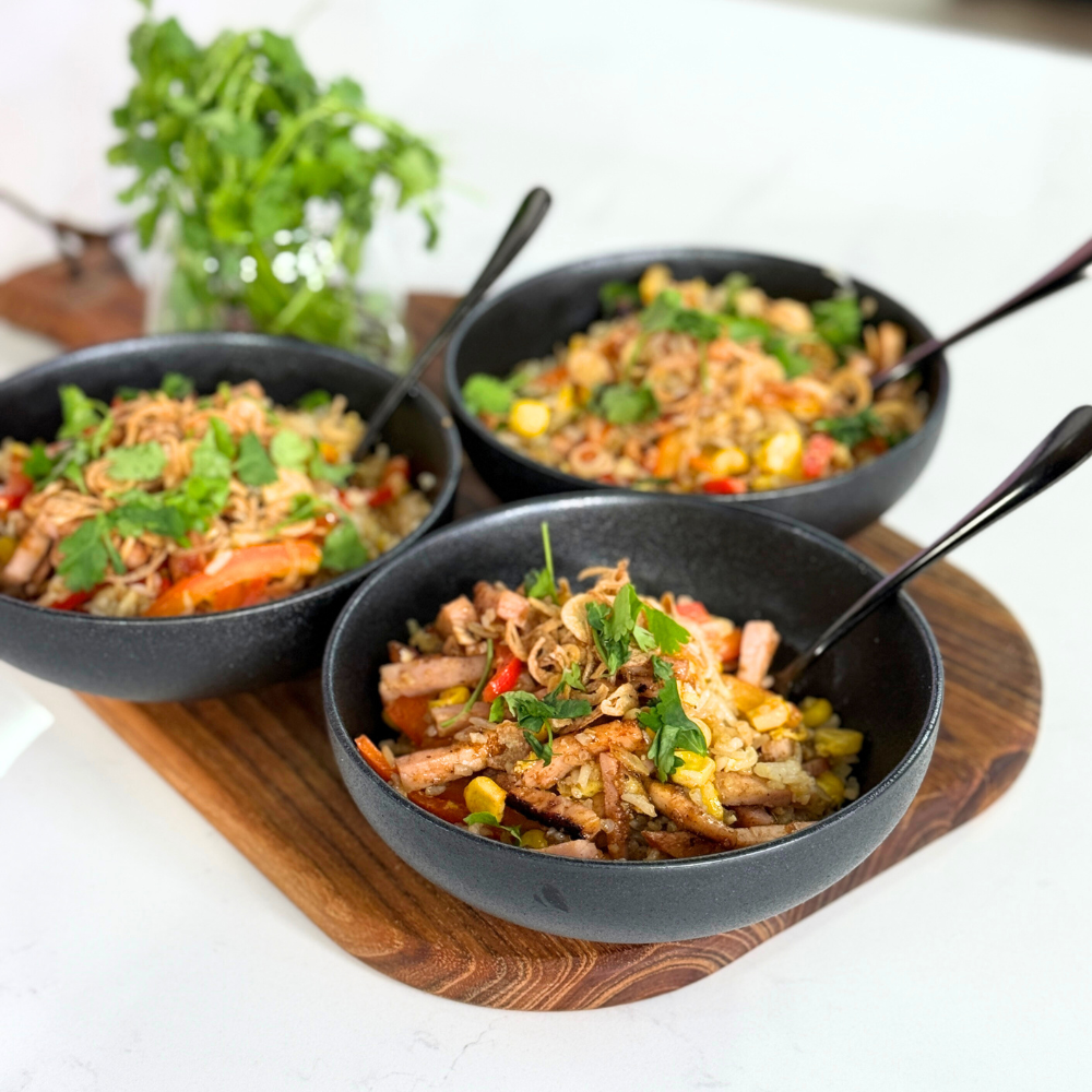 Riz frit au jambon fumé