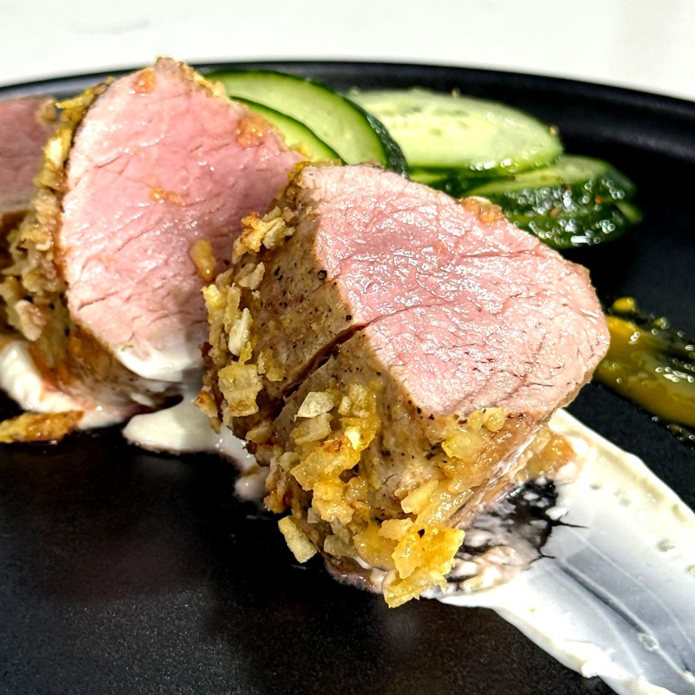 Filet de porc en croûte de chips sel & vinaigre et érable