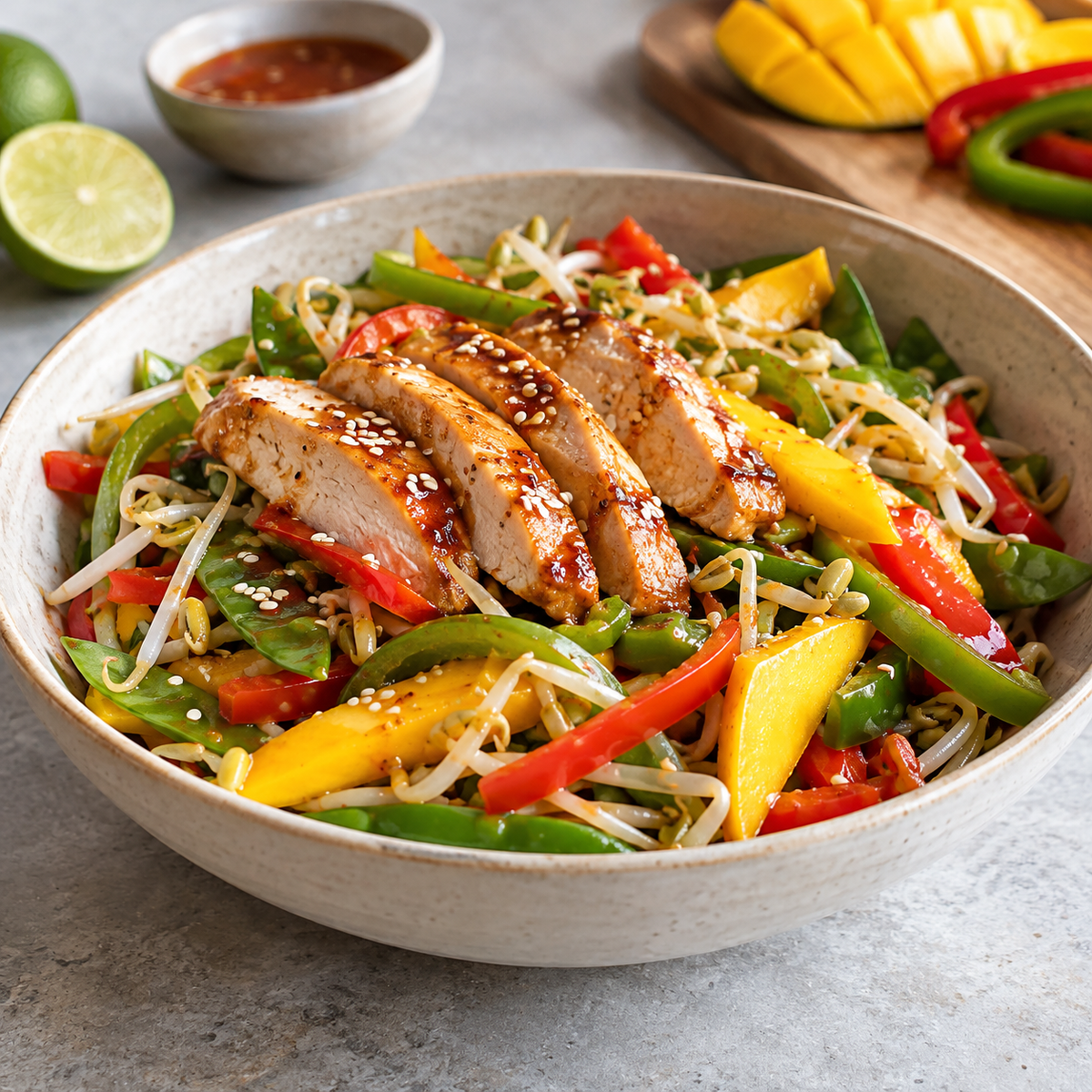 Salade asiatique de poulet