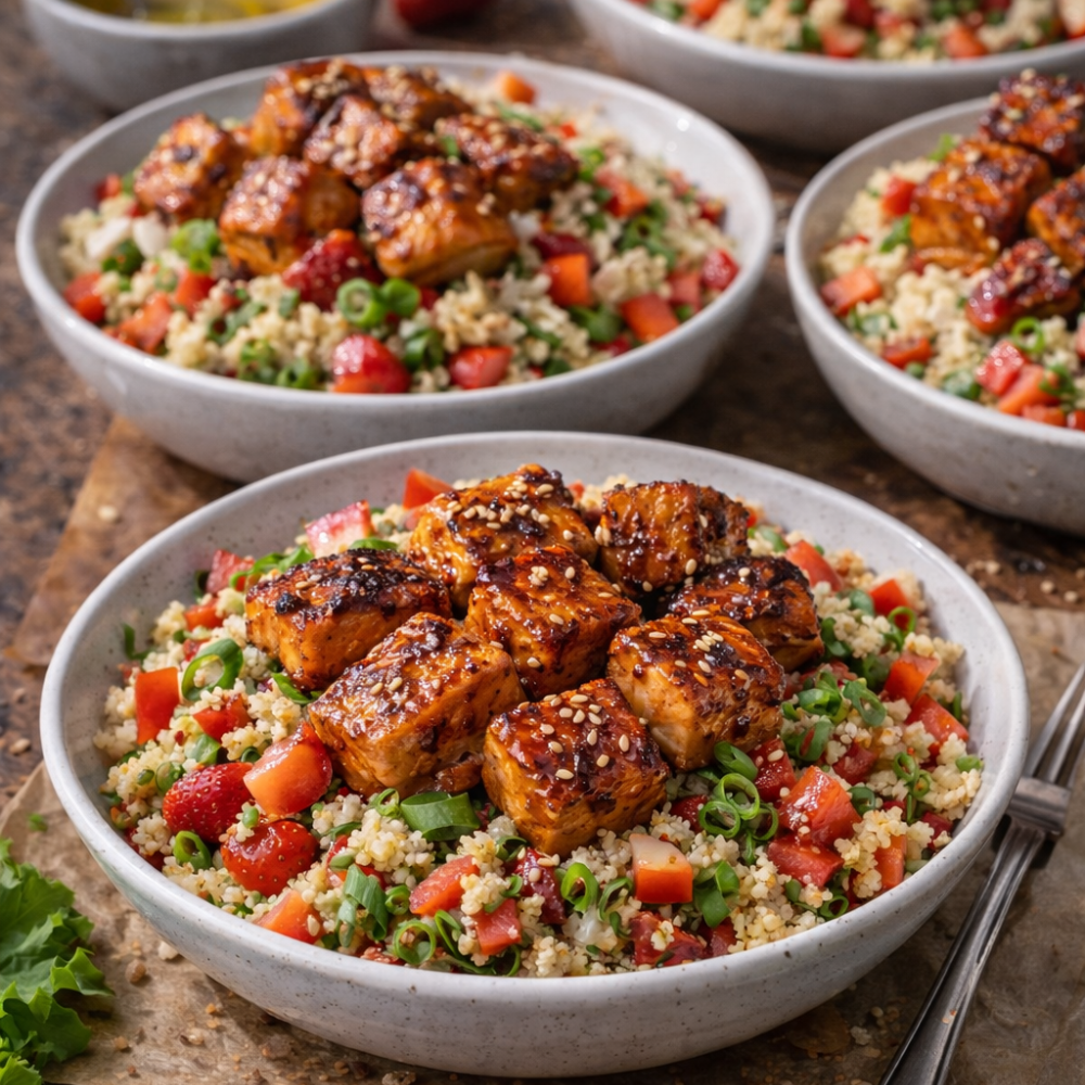 Salade aux bonbons de saumon