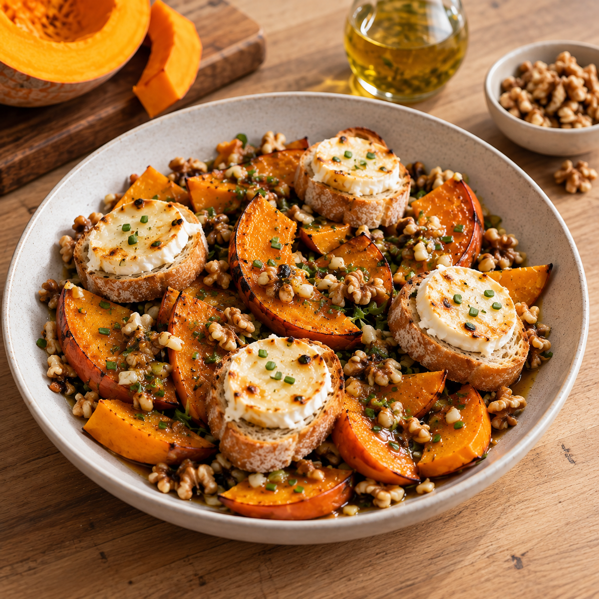 Salade de citrouille et chèvre