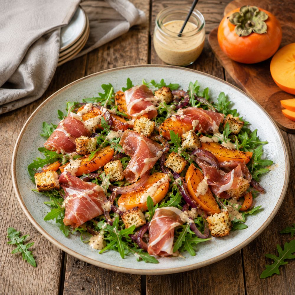 Salade de kaki et serrano