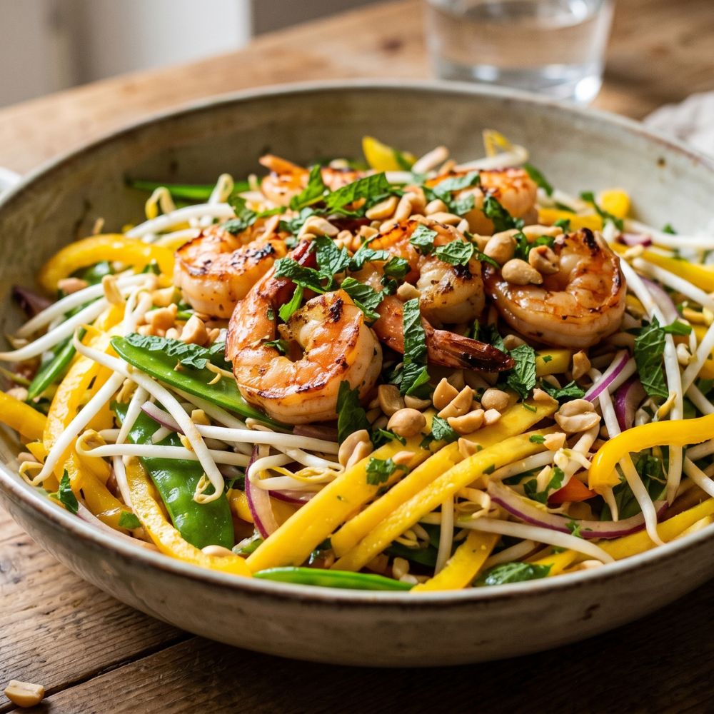 Salade thaï de mangue et crevettes