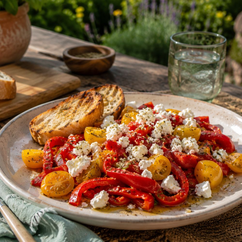 Salade de poivrons rôtis et feta