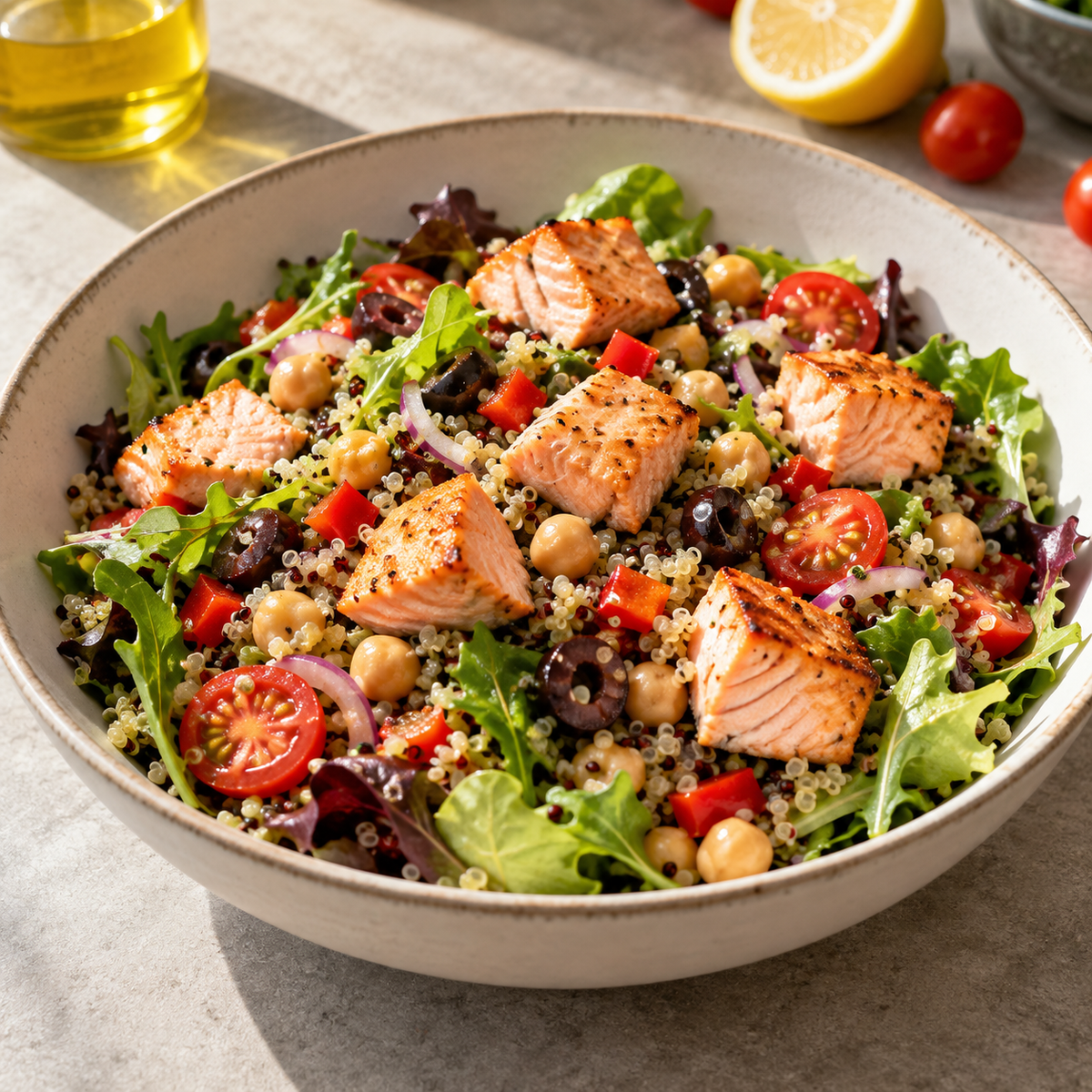 Salade de quinoa et saumon