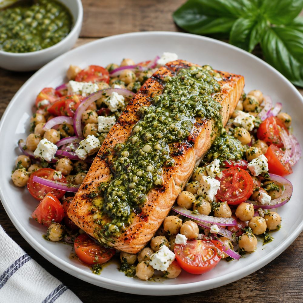Saumon grillé au pesto 2.0