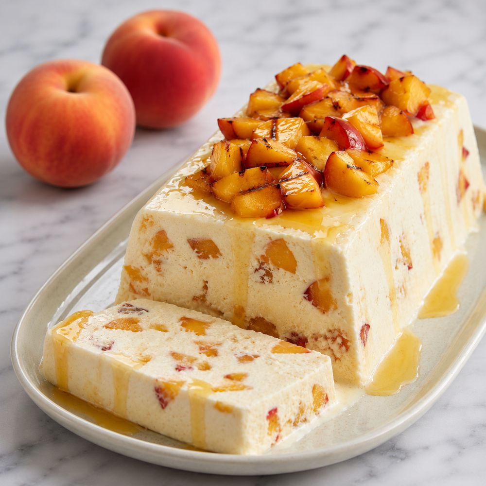 Semifreddo aux pêches grillées et miel